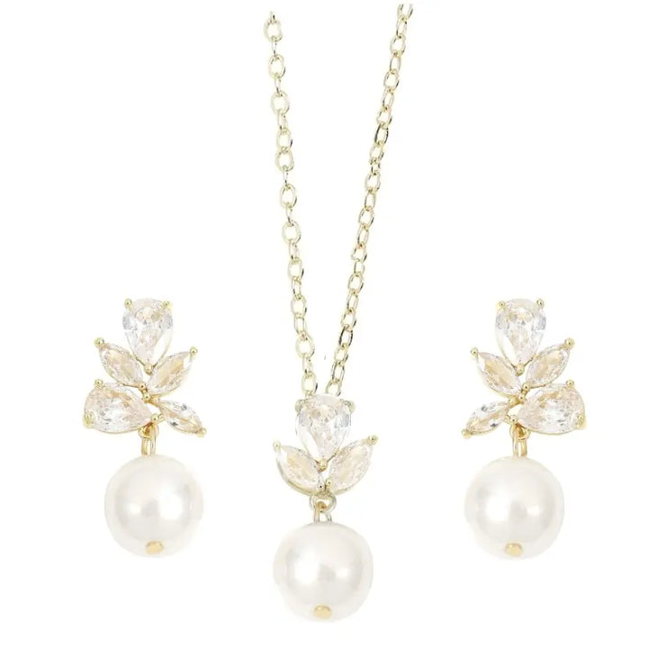 COLLECTION CZ - ENSEMBLE DE COLLIERS VINTAGE SCINTILLANTS - OR CZNK253 Athena Bridal Jewellery