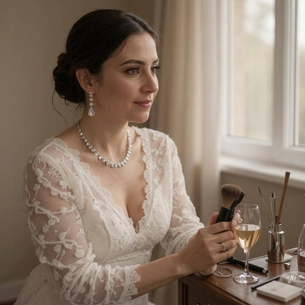 COLLECTION CZ - ENSEMBLE D'ÉLÉGANCE INTEMPORELLE - ARGENT CZNK247 Athena Bridal Jewellery