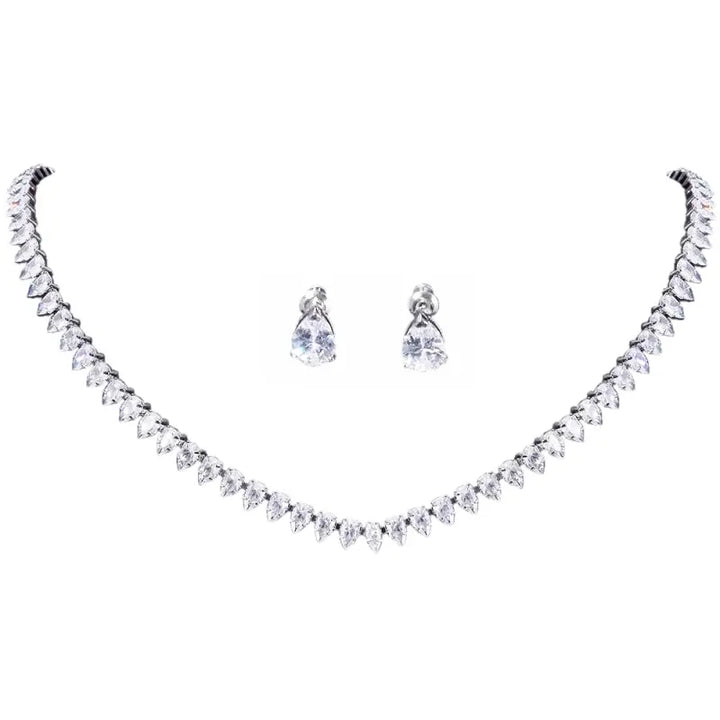 COLLECTION CZ - ENSEMBLE D'ÉLÉGANCE INTEMPORELLE - ARGENT CZNK247 Athena Bridal Jewellery