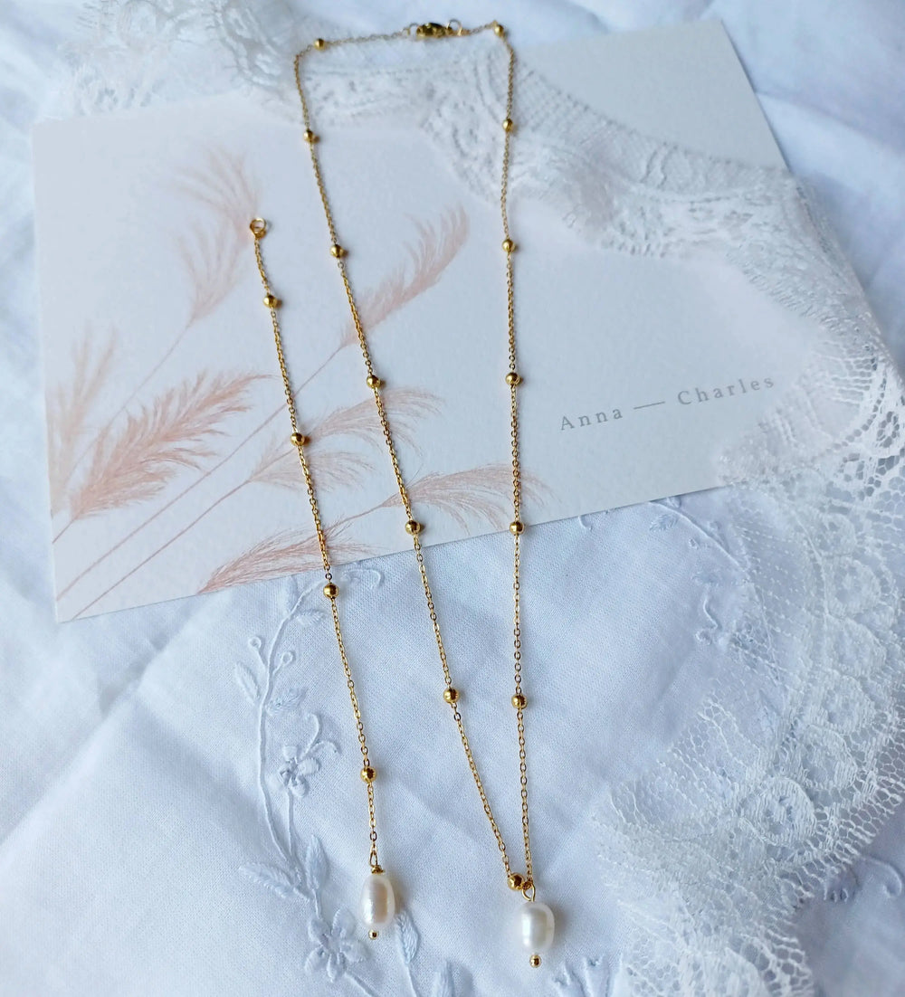 Bijou de dos nu pour la mariée, collier doré amovible. L'atelier du 6