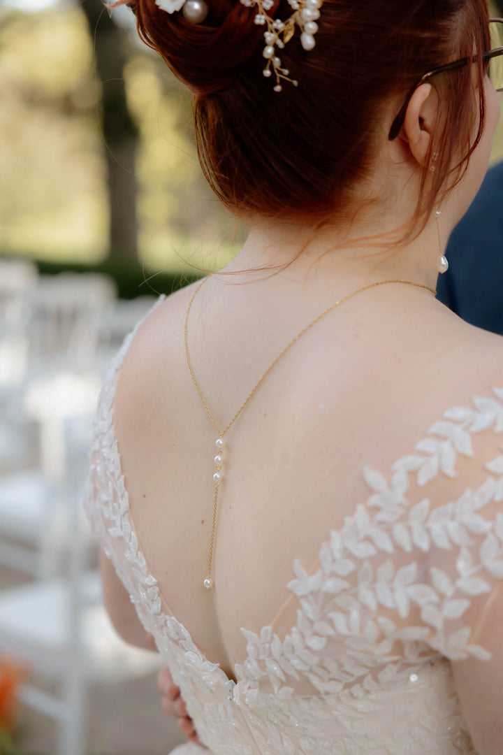 COLLIER DE DOS CHAINE PERLÉE JOSY L'atelier du 6