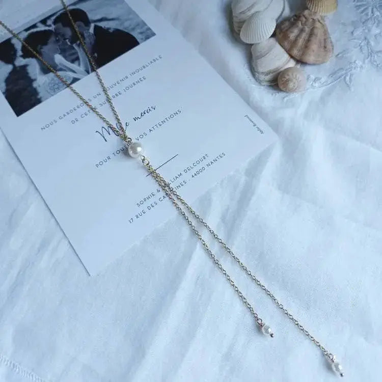 Ce collier de dos délicat - Partie dos en forme de Y: Doré / Collier de dos L'atelier du 6