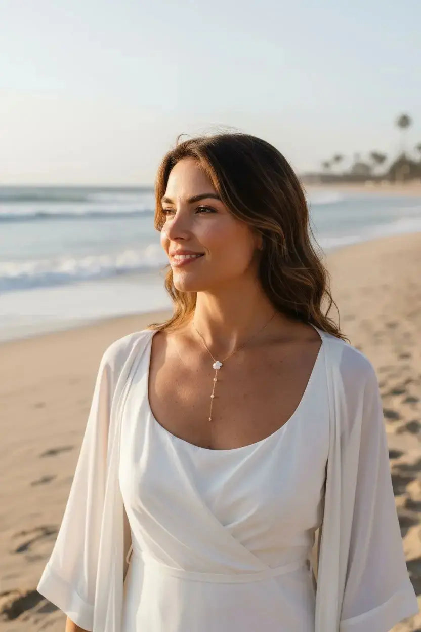 JASMIN- Collier de mariée à petite fleur blanche.: Argent L'atelier du 6