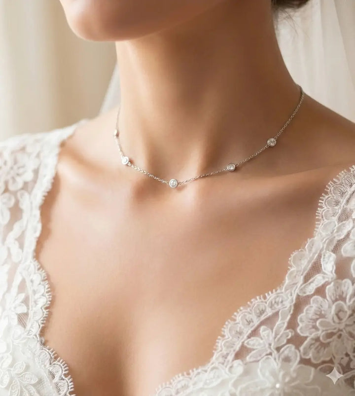 COLLIER MARIAGE ARGENT 925 OXYDES DE ZIRCONIUM – FALLON THE PERFECT BRIDAL COMPANY