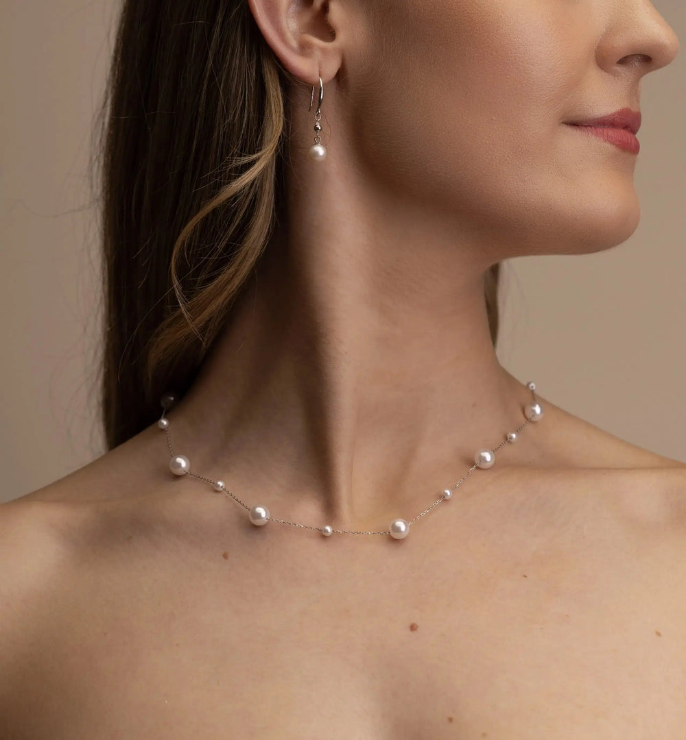 COLLIER MIAMI – PERLES RONDES & ARGENT 925 THE PERFECT BRIDAL COMPANY