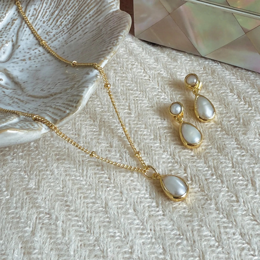 COLLIER PENDENTIF CORSICA– VÉRITABLE PERLE D’EAU DOUCE OR OU ARGENT Ivory and co
