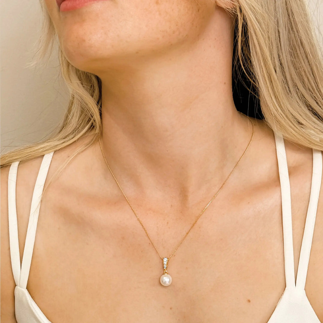 COLLIER PENDENTIF MARIAGE BERWICK – PERLE & ZIRCONIA Ivory and co