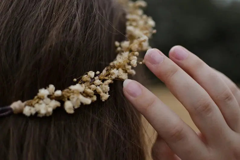 COURONNE MARIÉE GYPSOPHILE- VOEUX DE BONHEUR Magaela