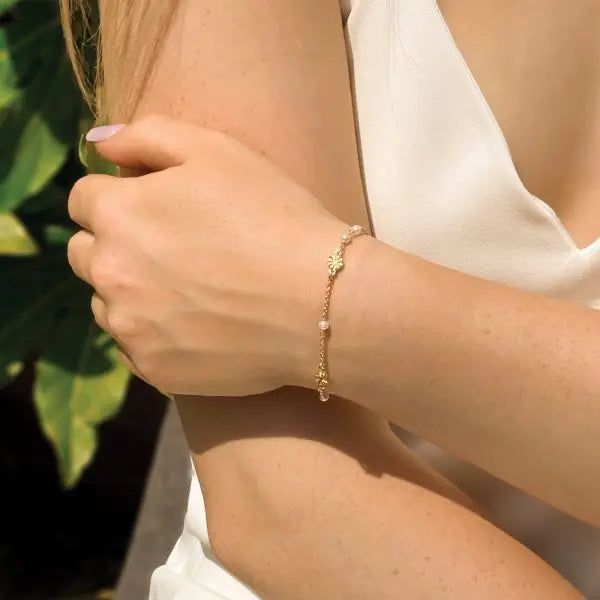 COVENT GARDEN – BRACELET PERLES NATURELLES & MOTIFS FLORAUX Ivory and co