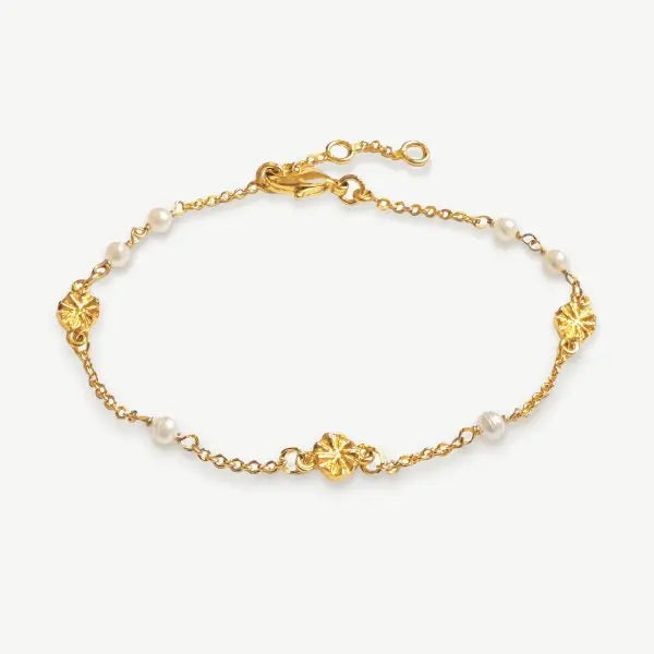 COVENT GARDEN – BRACELET PERLES NATURELLES & MOTIFS FLORAUX Ivory and co