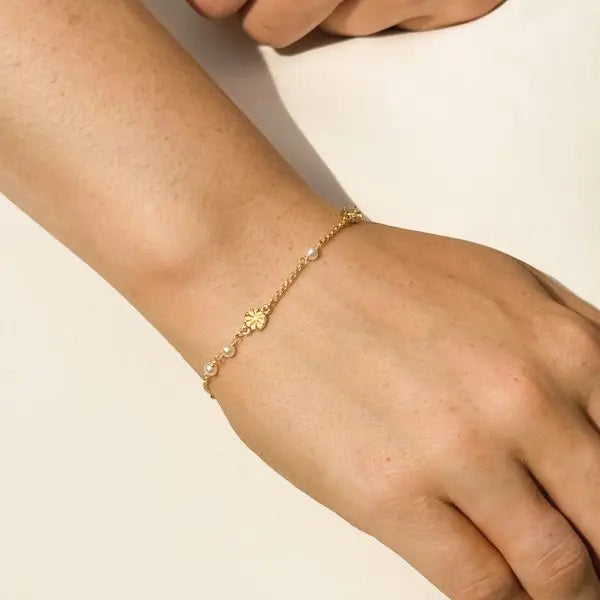 COVENT GARDEN – BRACELET PERLES NATURELLES & MOTIFS FLORAUX Ivory and co