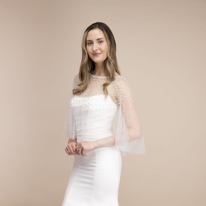 Cape de mariée PBC3002 encolure Bardot The Perfect Bridal Company