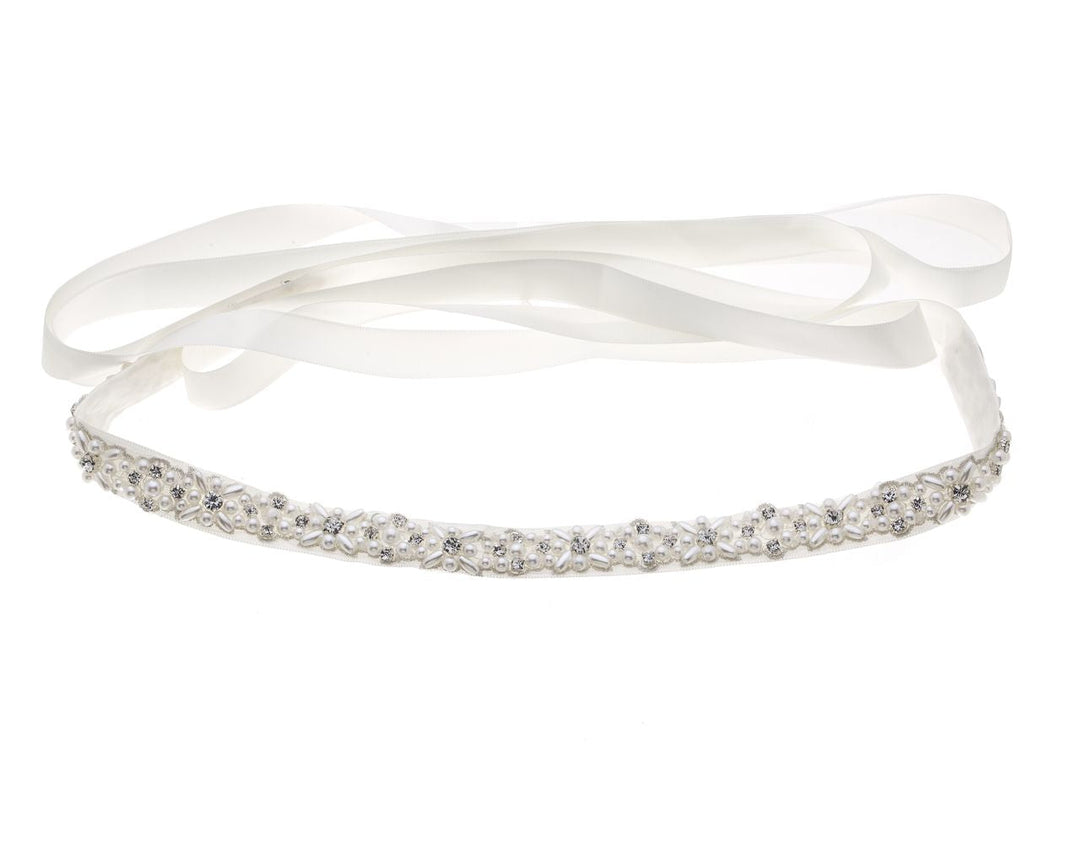Ceinture de mariée BLT-1915, détail des cristaux et des perles