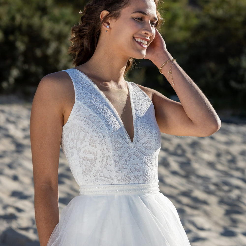 Ceinture de mariée Elif BELT9 en satin et perles transparentes