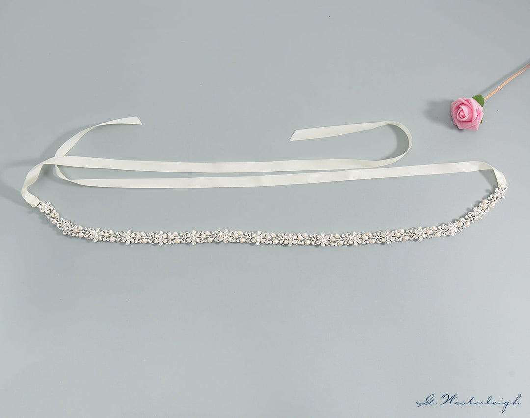 Ceinture de mariée FD1-0678, finition argent