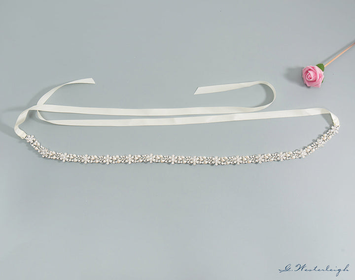 Ceinture de mariée FD1-0678, finition argent