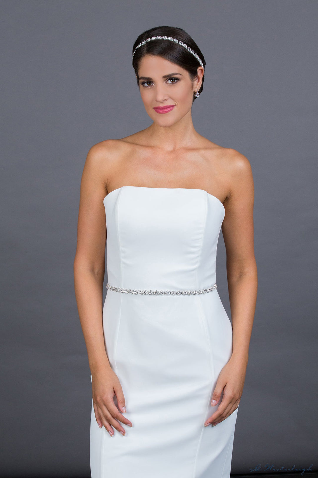 Ceinture de mariée WS-J013 argent vue à plat