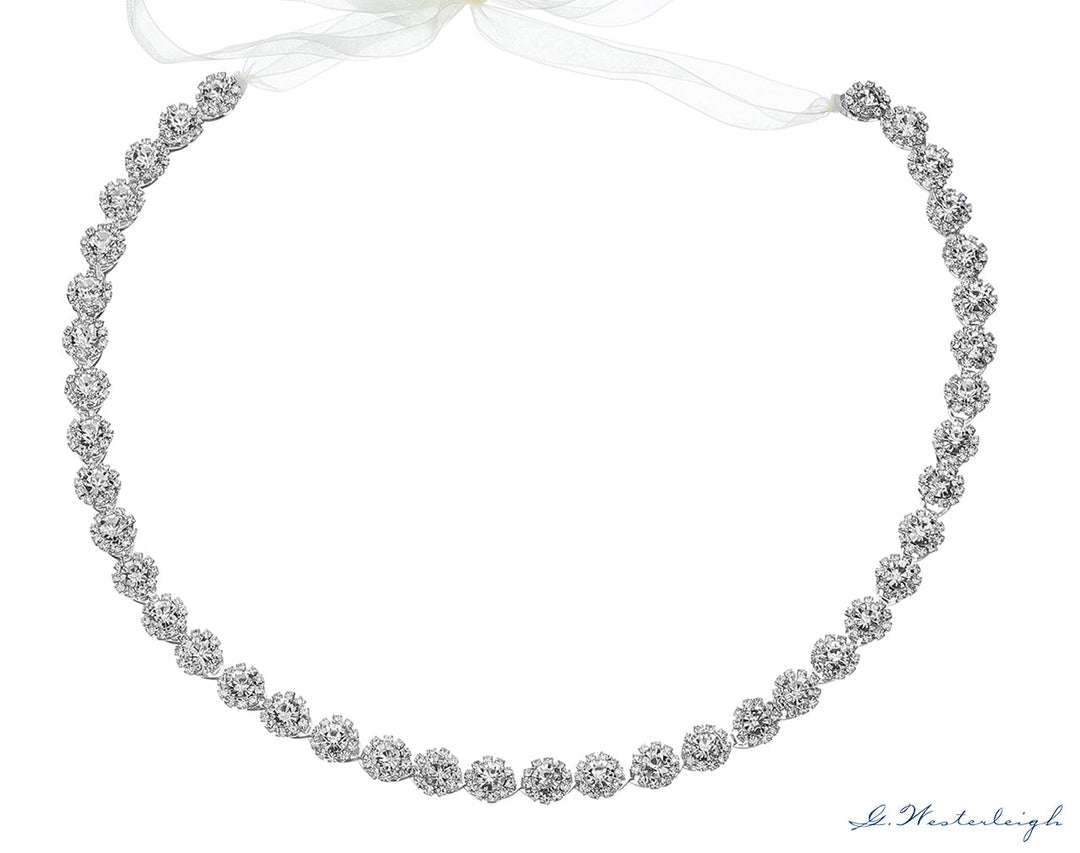 Ceinture de mariée WS-J013 argent, nouage dans le dos