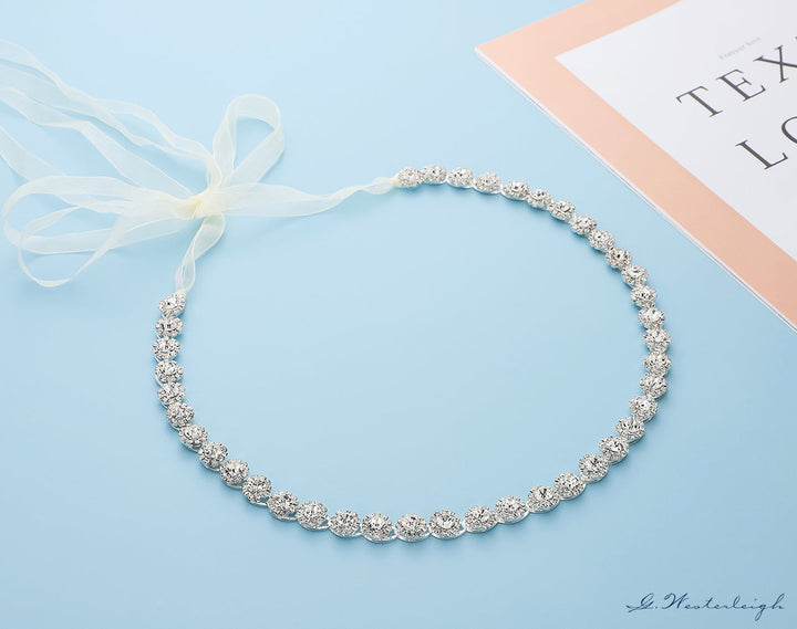 Ceinture de mariée WS-J013 argent portée de dos