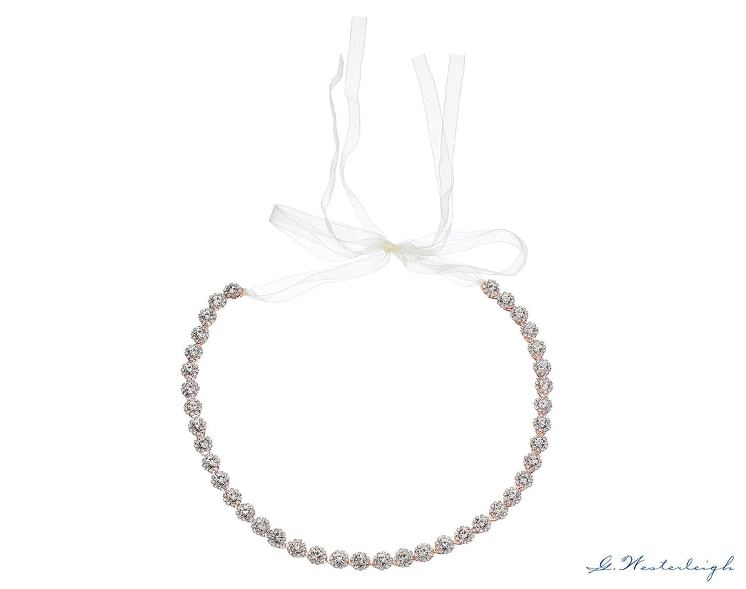Ceinture de mariée WS-J013 or rose, nouage dans le dos