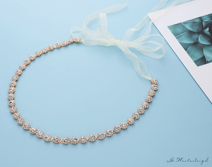 Ceinture de mariée WS-J013 or rose, finition