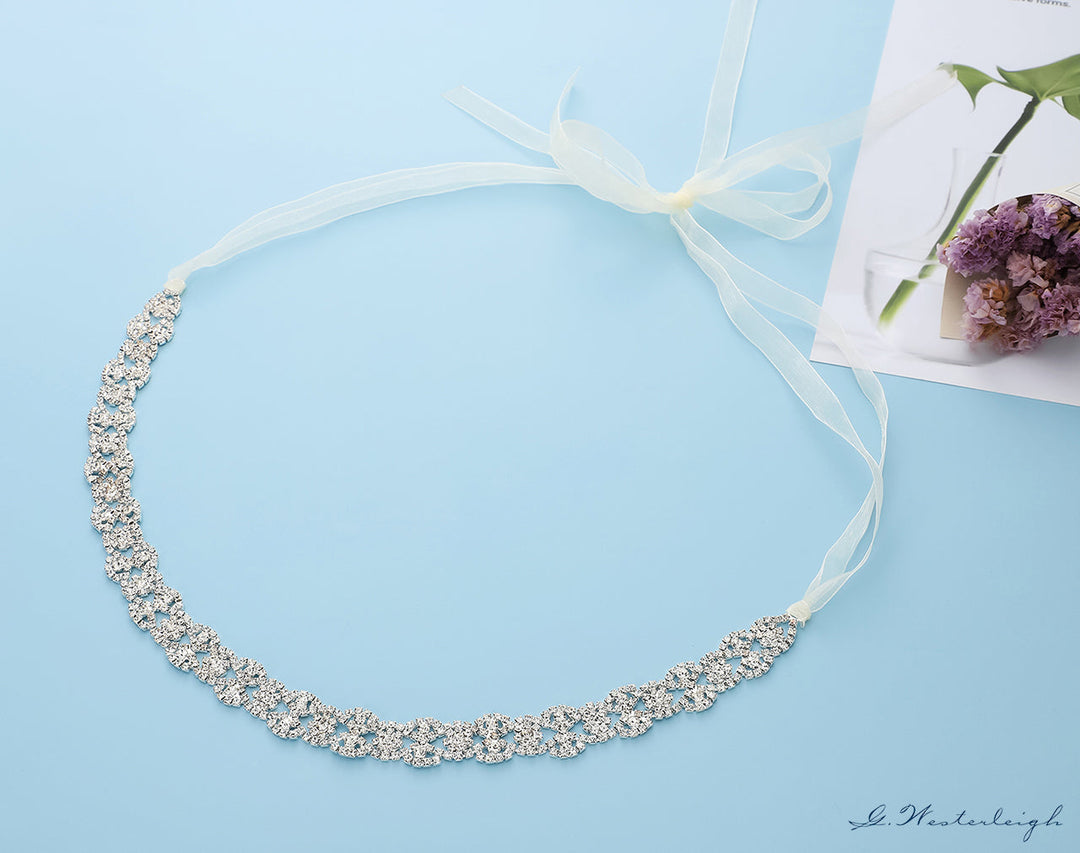 Ceinture de mariée WS-J018 argent portée de dos