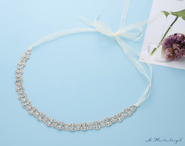 Ceinture de mariée WS-J018 argent portée de dos