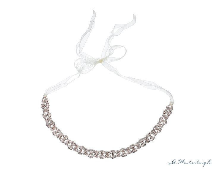 Ceinture de mariée WS-J018 or rose, nouage dans le dos
