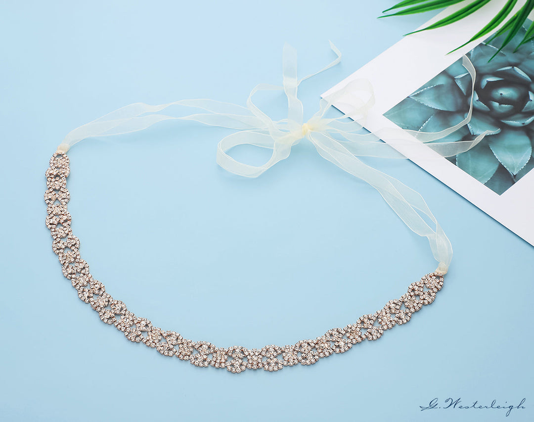 Ceinture de mariée WS-J018 or rose, finition