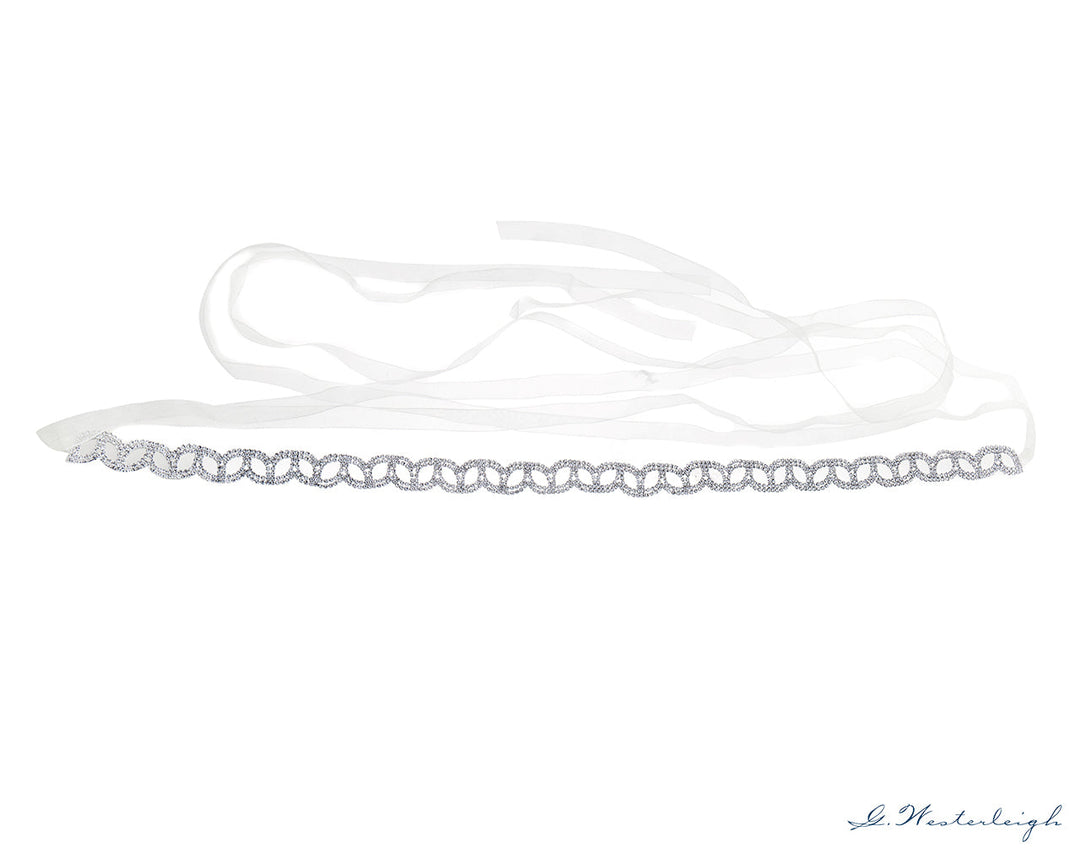 Ceinture de mariée WS-J105 vue à plat