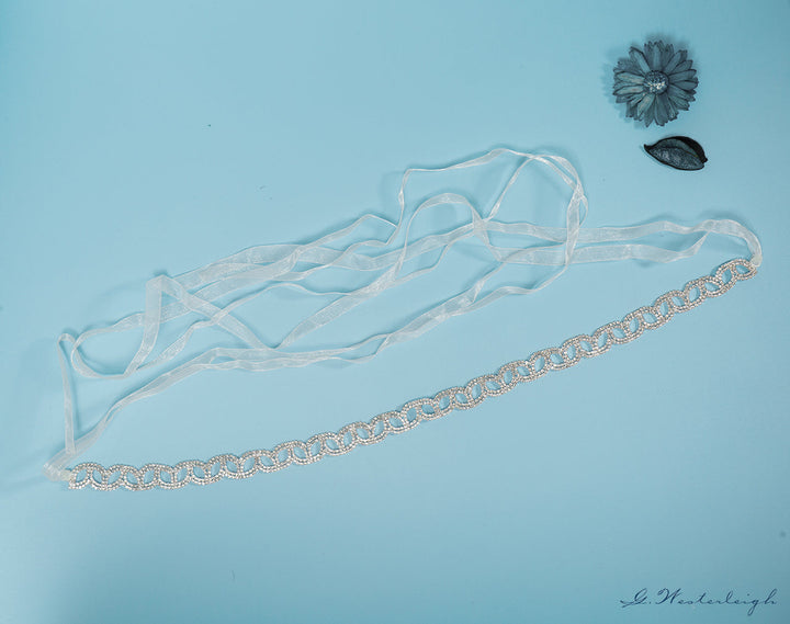 Ceinture de mariée WS-J105, finition argent