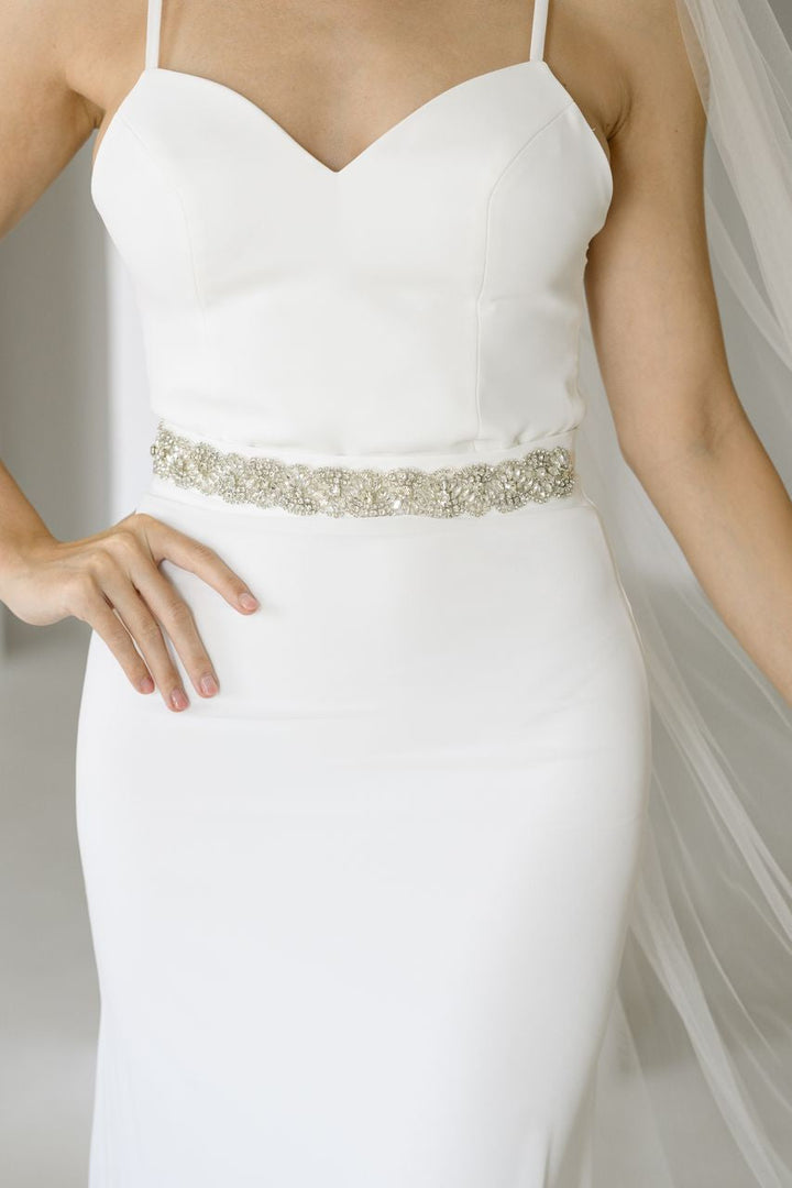 Ceinture de mariée WS-J120 vue à plat