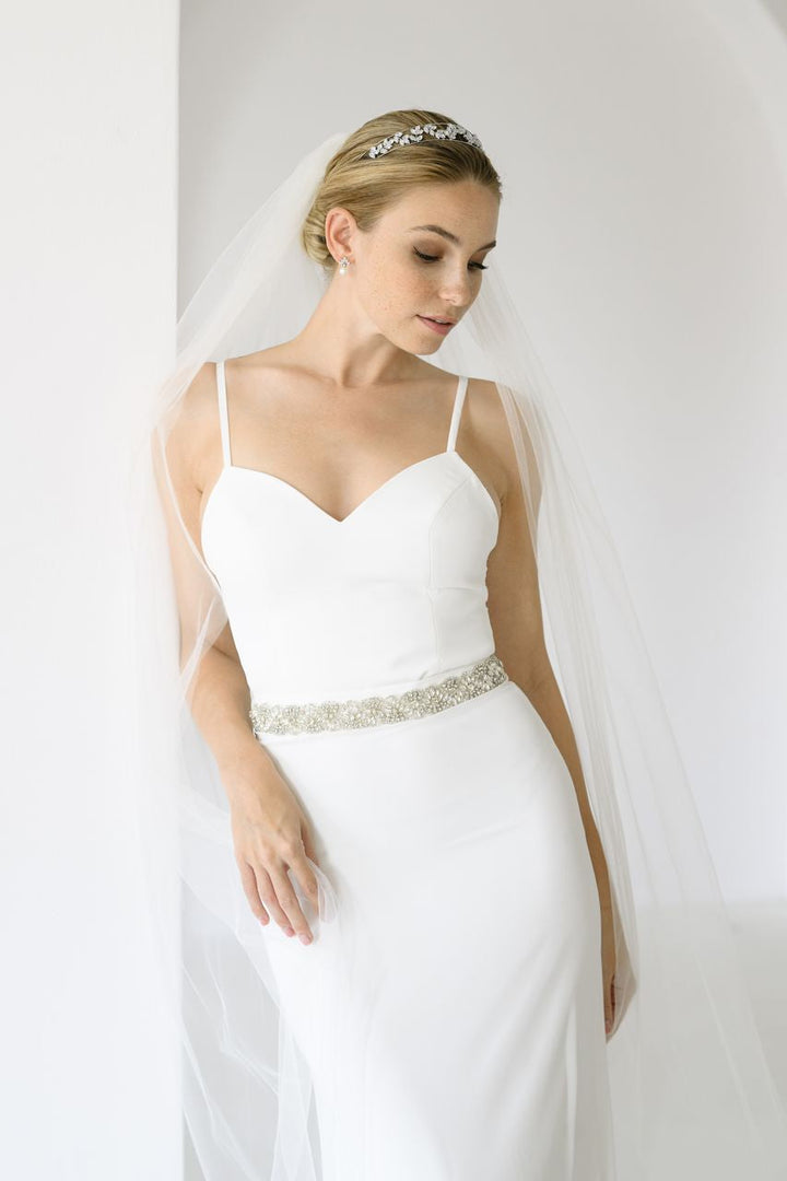 Ceinture de mariée WS-J120, finition argent