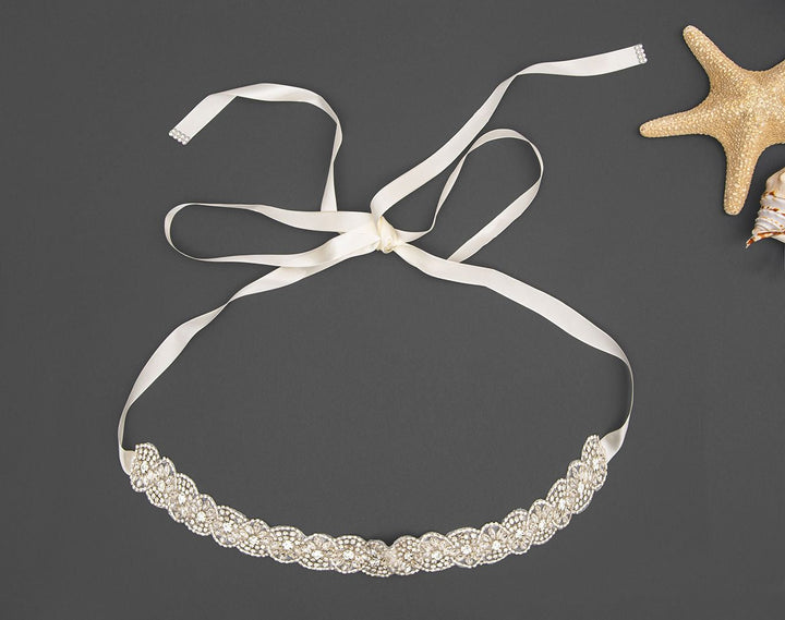 Ceinture de mariée WS-J120, détail des cristaux