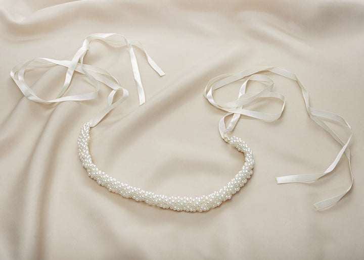 Ceinture de mariée WS-J242, détail des perles