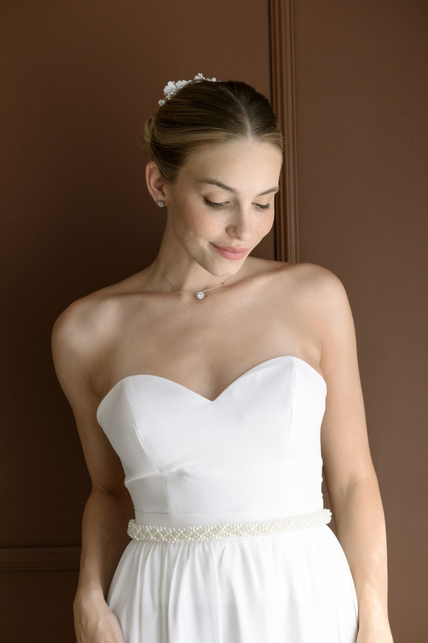 Ceinture de mariée WS-J242, nouage dans le dos