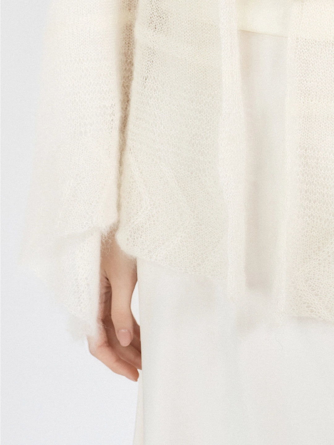 Châle de mariée Hanna – superkid mohair, ivoire WOOL HOUSE