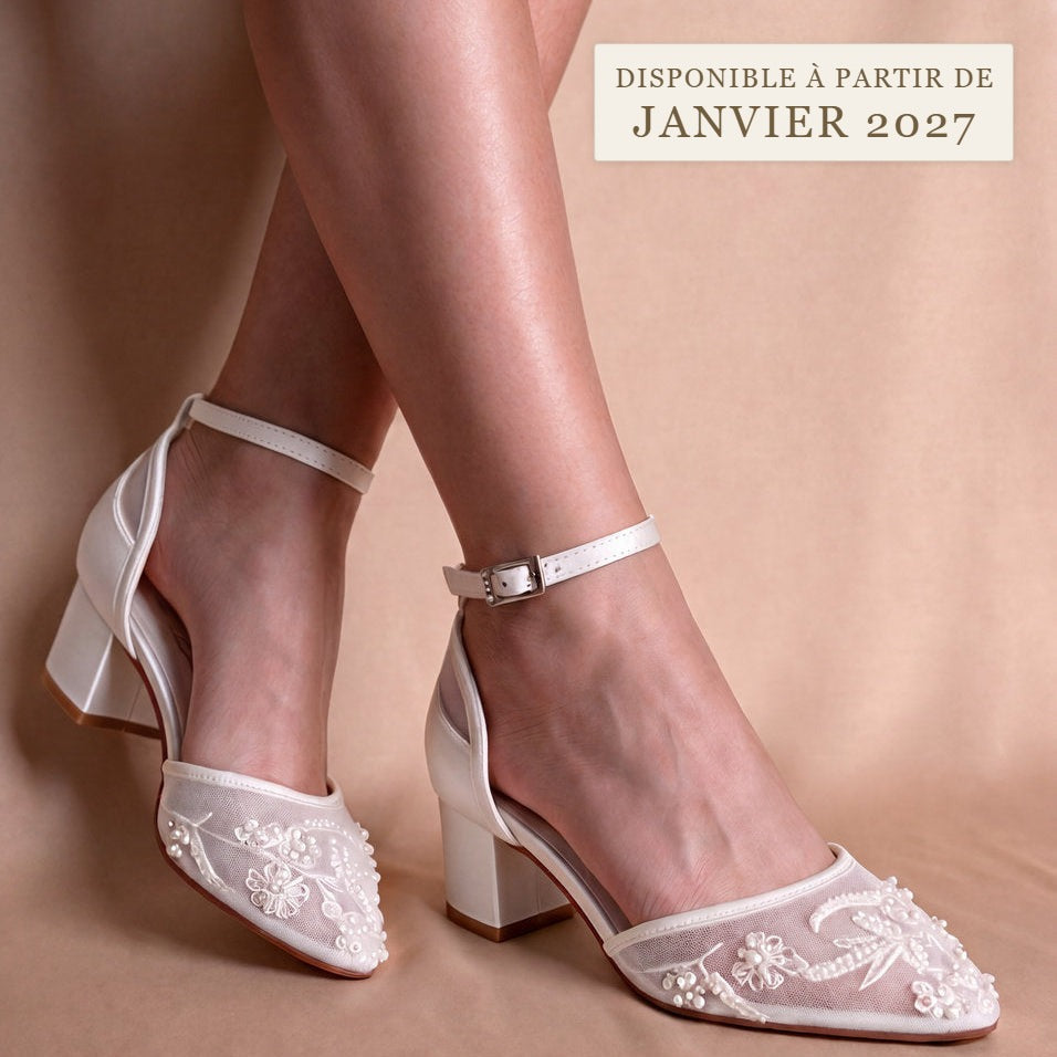 Chaussures de mariée Leona, disponibles à partir de janvier 2027