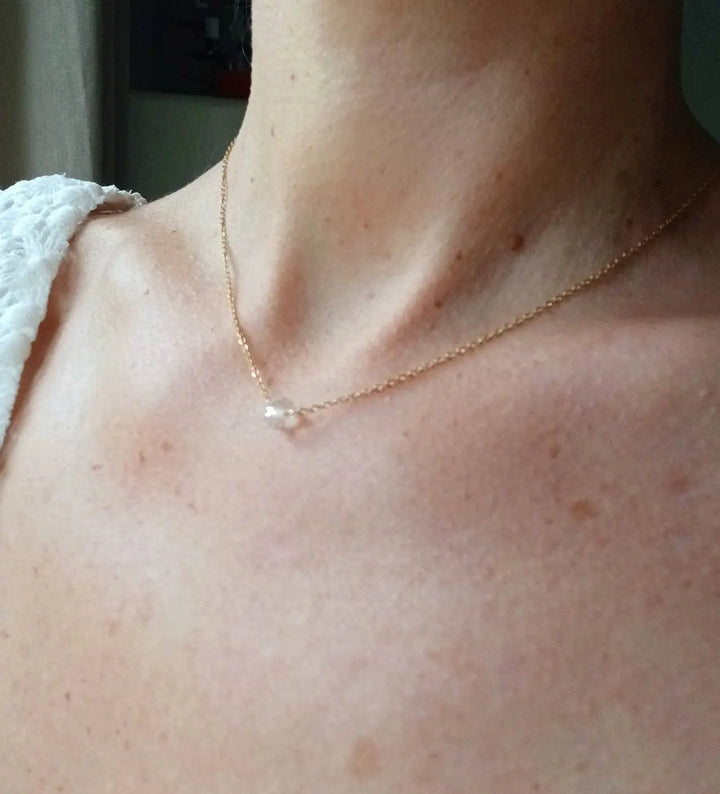 Collier De Dos Fin Pour La Mariée Avec Cristal Perlée-Bijoux: Argenté / Collier De Dos + Bra L'atelier du 6