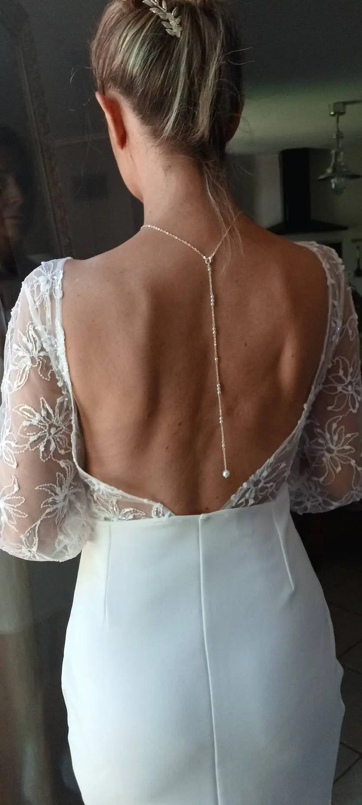 Collier De Dos Perlée- Bijou De Dos Argenté Et Blanc, Chic E: Argenté / Nacré Ivoire / Acier L'atelier du 6