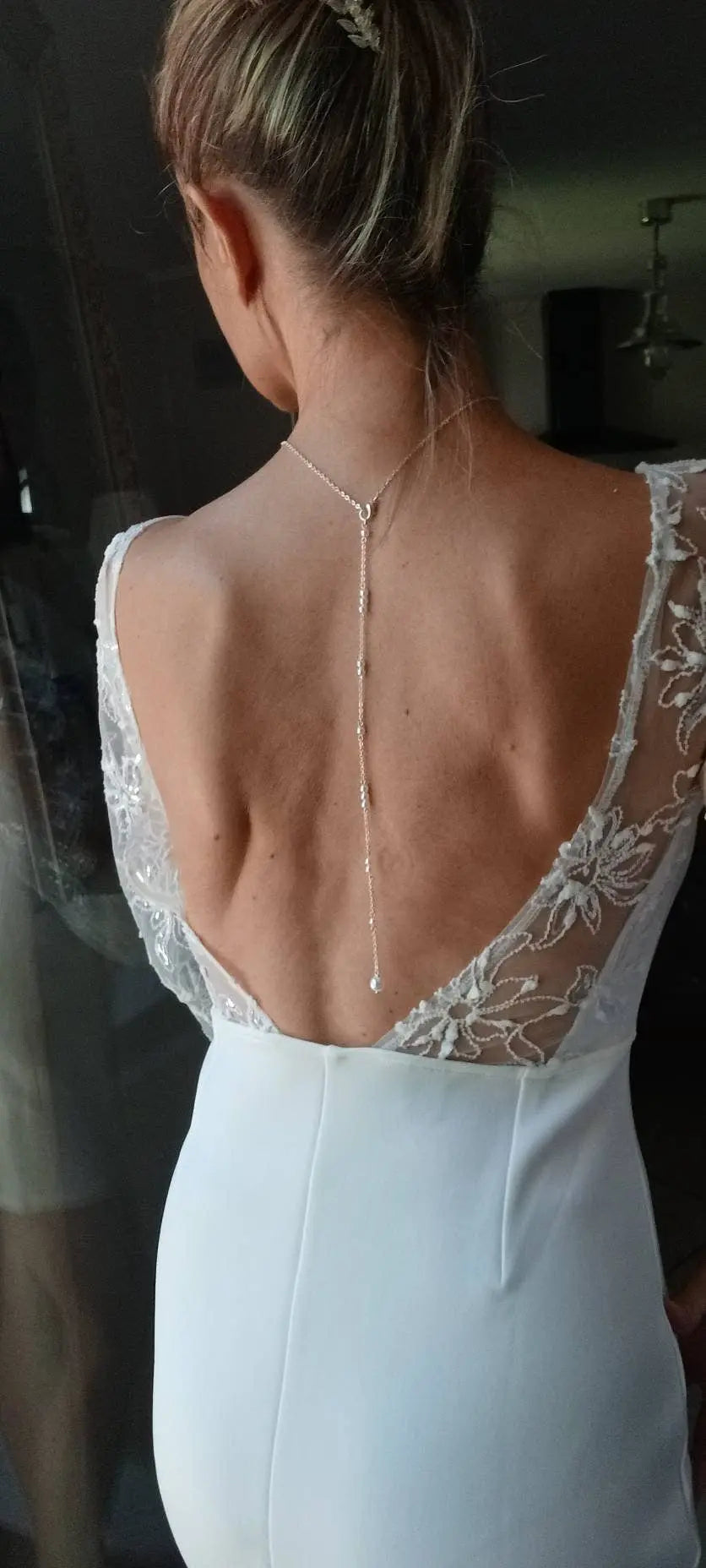 Collier De Dos Perlée- Bijou De Dos Argenté Et Blanc, Chic E: Argenté / Nacré Ivoire / Acier L'atelier du 6