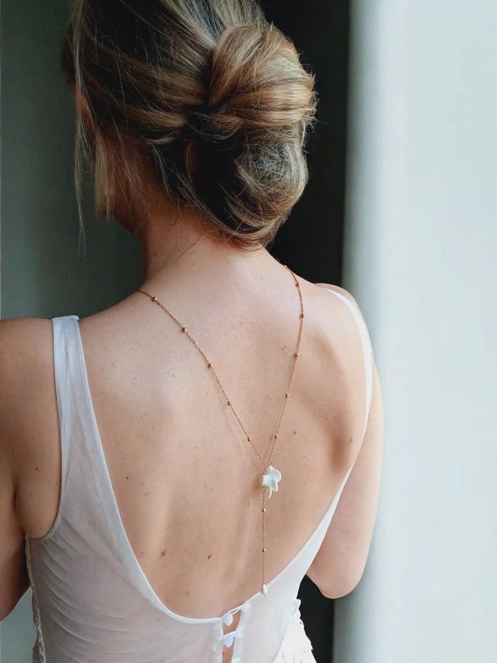 Collier de dos chaîne satellite à perles de culture blanches: Argent L'atelier du 6