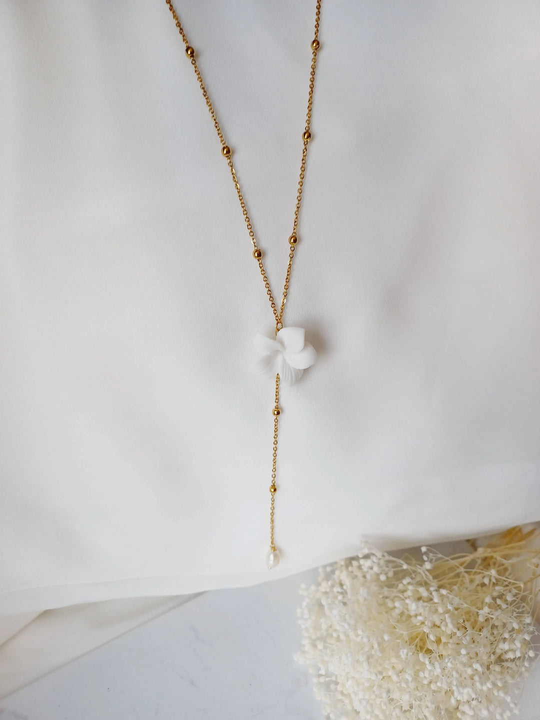 Collier de dos chaîne satellite à perles de culture blanches: Argent L'atelier du 6