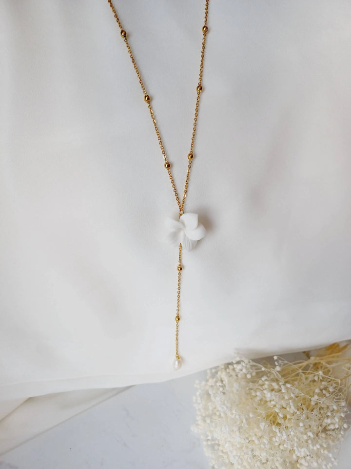 Collier de dos chaîne satellite à perles de culture blanches: Argent L'atelier du 6