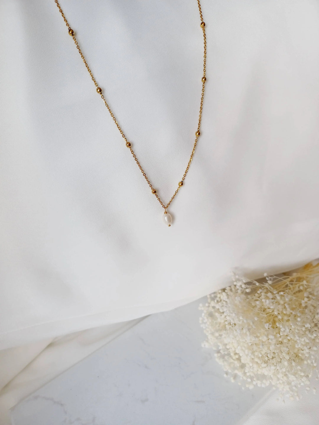 Collier de dos chaîne satellite à perles de culture blanches: Argent L'atelier du 6