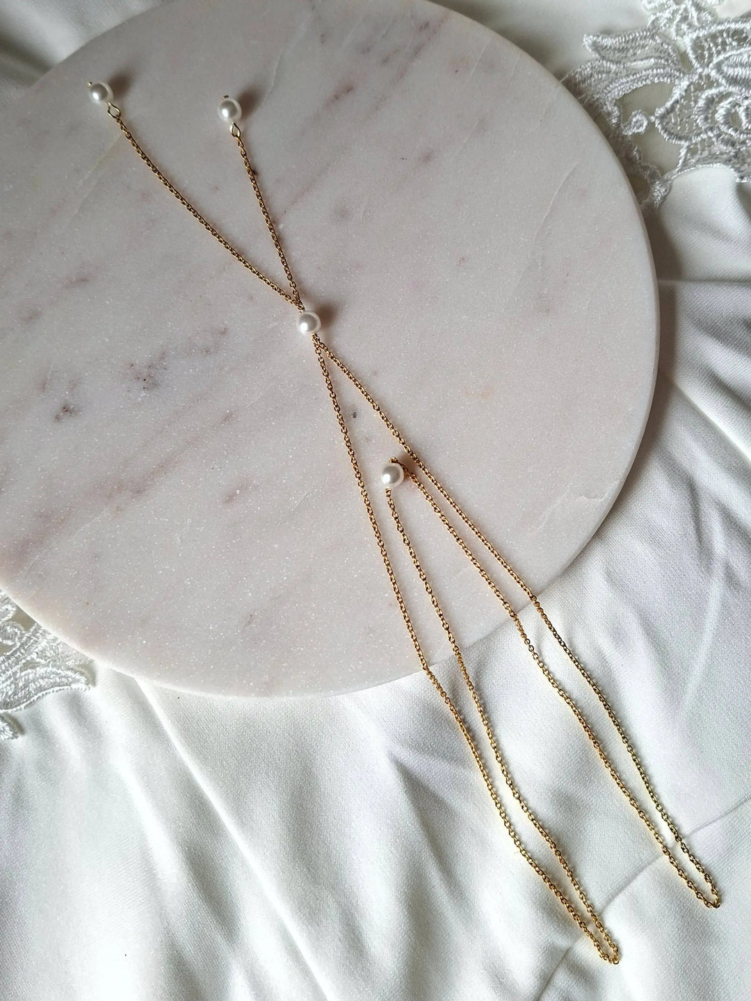 Collier de dos s'enfilant par la tête- bijoux mariage. : Doré L'atelier du 6