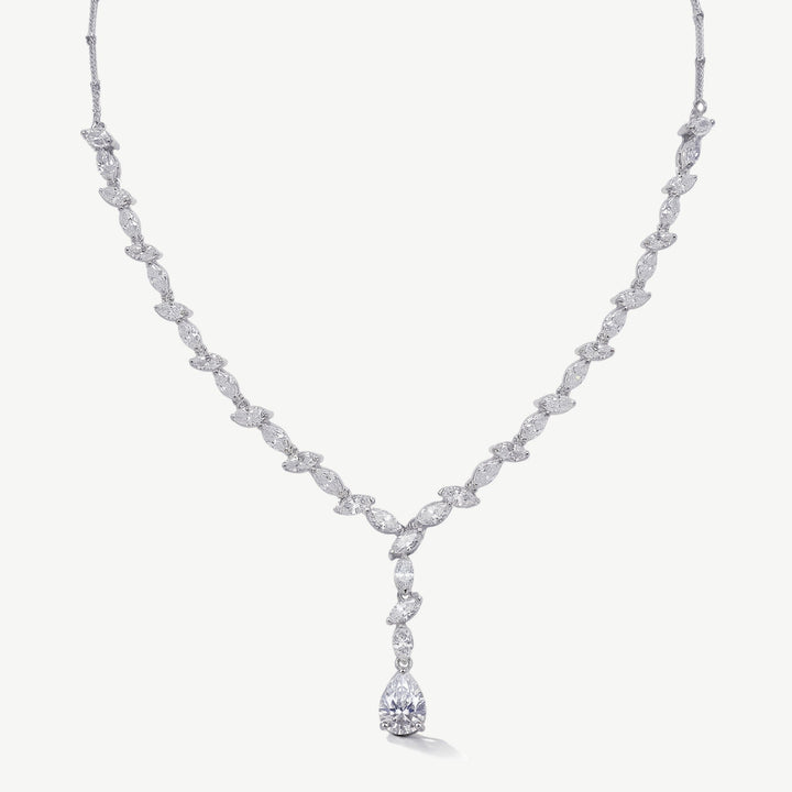 Collier de mariée Andorra zircons marquise rhodium