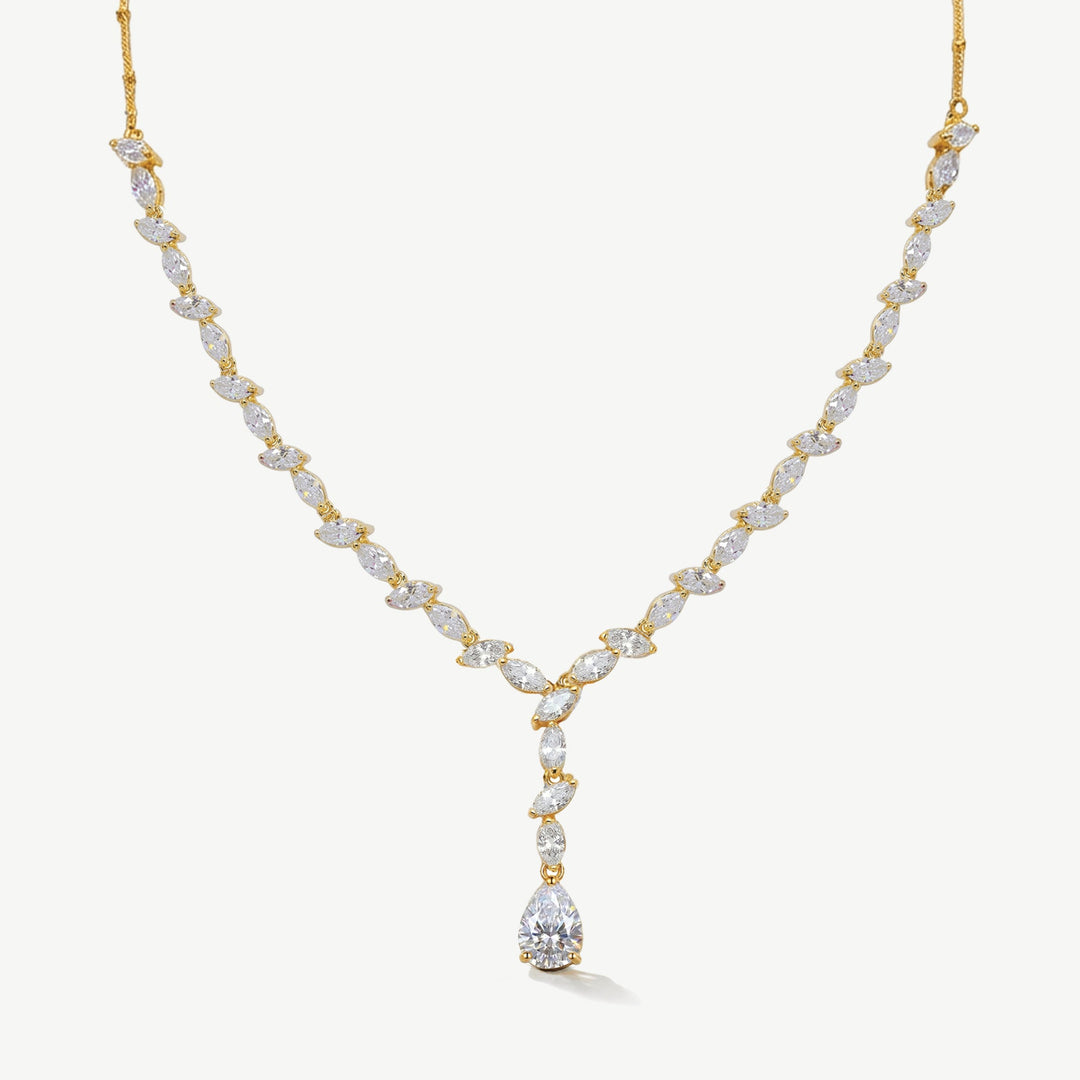 Collier de mariée Andorra zircons marquise doré