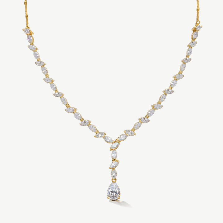 Collier de mariée Andorra zircons marquise doré
