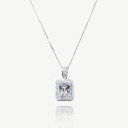 Collier de mariée Art déco – zircon taille émeraude